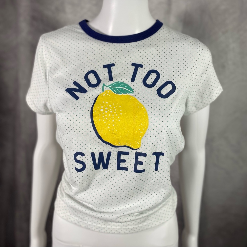 Y2K Not Too Sweet Lemon Top With Polka Dots